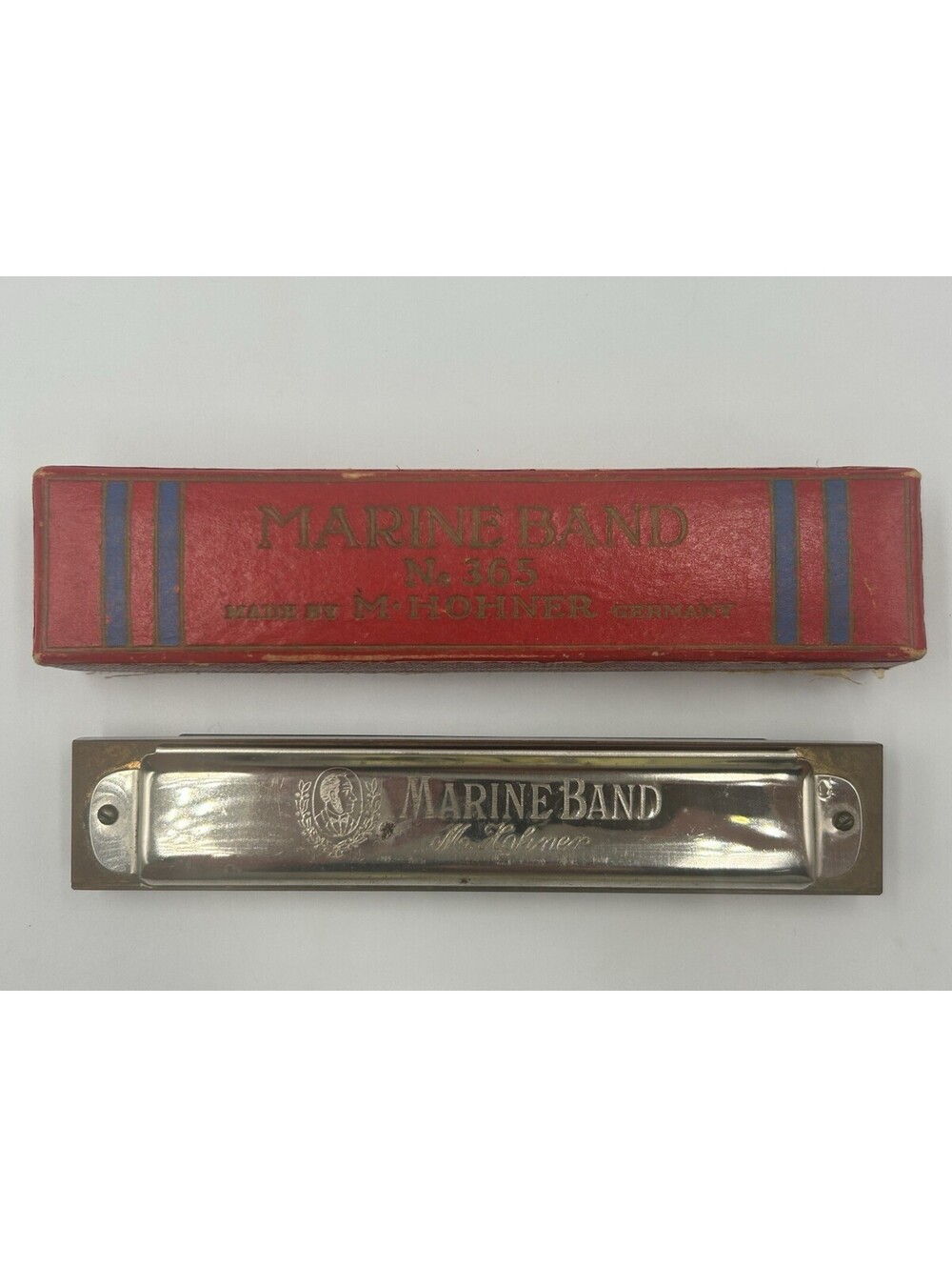 Vintage Hohner Marine Band Harmonica No 1896 Key C Germany Original Box